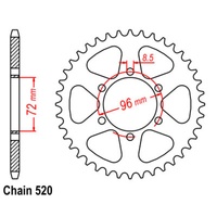SuperSprox Rear Sprocket 42T for Suzuki DR250S 1982-1989 >520