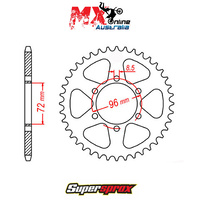 Supersprox Rear Sprocket 42T for Suzuki SP250 1982-1985 11-324-42
