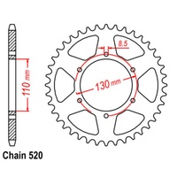 SuperSprox Rear Sprocket 48T for Honda XL250 1971-1979 >520