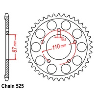 SuperSprox Rear Sprocket 44T for Suzuki GSF400 BANDIT 1993-1995 >525