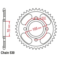 SuperSprox Rear Sprocket 33T for Honda CJ360T 1976-1978 >530