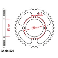 SuperSprox Rear Sprocket 32T for Yamaha YFM125G GRIZZLY 2004-2009 >520