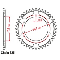 SuperSprox Rear Sprocket 44T for Yamaha TDM850 1991-1993 >525