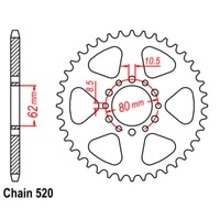 SuperSprox Rear Sprocket 43T for Yamaha SRX250 1984-1988 >520