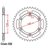 SuperSprox Rear Sprocket 39T for Suzuki DR350 ELECTRIC START 1996-1999 >520