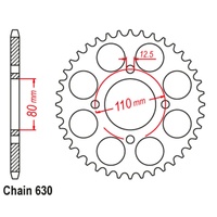 SuperSprox Rear Sprocket 43T for Honda CB750F 1978 >630