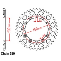 SuperSprox Rear Sprocket 46T for Honda XL500R 1982 >520