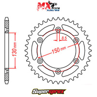Supersprox Rear Sprocket 49T Yamaha YZ450FX 2016-2018 11-428-49