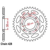 SuperSprox Rear Sprocket 50T for Honda CT125 1977-1989 >428