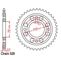 SuperSprox Rear Sprocket 36T for Honda CB250N 1981-1983 >520