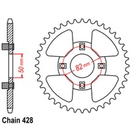 SuperSprox Rear Sprocket 45T for Honda CT110 DUAL RANGE 1979-1995 >428