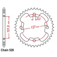 SuperSprox Rear Sprocket 38T for Polaris 525 OUTLAW S 2008-2011 >520