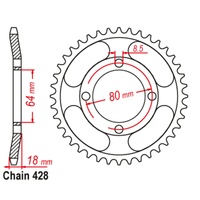 SuperSprox Rear Sprocket 47T 428 Pitch 11-482-47