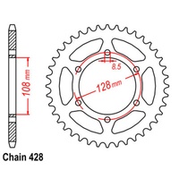 SuperSprox Rear Sprocket 47T for Suzuki DR100 1983-1984 >428