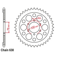 SuperSprox Rear Sprocket 42T for Suzuki GS1000S 1979-1980 >630