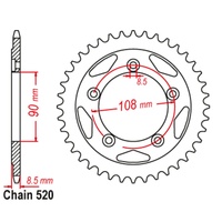 SuperSprox Rear Sprocket 40T for Ducati 906 PASO SPORTS 1989-1993 >520