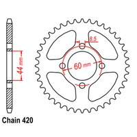 SuperSprox Rear Sprocket 46T for Yamaha YSR50 1987-1992 >420