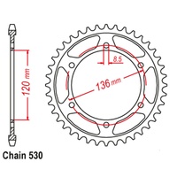 SuperSprox Rear Sprocket 44T for Yamaha XJ600 1984-1985 >530