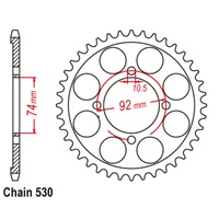 SuperSprox Rear Sprocket 39T for Yamaha RD350 LC 1980-1982 >530