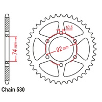SuperSprox Rear Sprocket 45T for Yamaha XJ550 1981-1983 >530