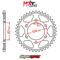 Supersprox Rear Sprocket 43T Kawasaki ZX6R (ZX636A) 2002 11-503-43