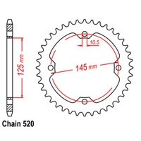 SuperSprox Rear Sprocket 40T for Yamaha YFM350R RAPTOR 2004-2013 >520
