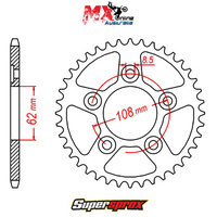 Supersprox Rear Sprocket 43T Cagiva 125 PLANET 1997-2002 11-701-43
