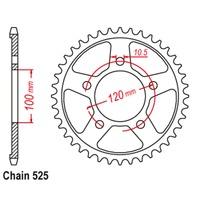 SuperSprox Rear Sprocket 44T for Aprilia 1000 TUONO R 2004-2010 >525