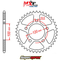 Supersprox Rear Sprocket 44T Aprilia RS 125 (Radial Caliper) 2006-2012 11-703-44