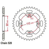 SuperSprox Rear Sprocket 42T for Honda ATC200X 1986-1987 >520
