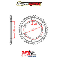Supersprox Rear Sprocket 45T Husqvarna TR650 STRADA ABS 2015 11-BMW-45