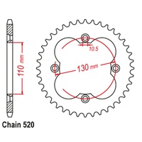 SuperSprox Rear Sprocket 38T for Honda TRX300EX 1996 >520