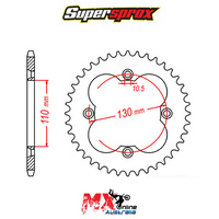 Supersprox Rear Sprocket 38T Honda TRX450R 2WD 2004-2009 11-HA2-38