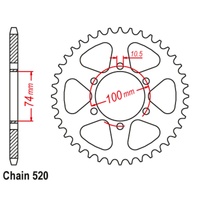 SuperSprox Rear Sprocket 46T for Hyosung GV250 AQUILA 2001-2014 >520