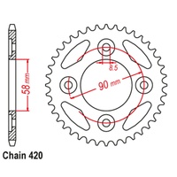 SuperSprox Rear Sprocket 34T 420 Pitch 11-K26-34