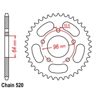 SuperSprox Rear Sprocket 45T for Honda XR200R 1982-1983 >520