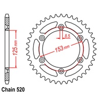 SuperSprox Rear Sprocket 42T for Honda CRF230F 2002-2019 >520