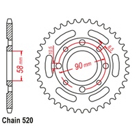 SuperSprox Rear Sprocket 35T for Honda CB250 1992-2005 >520