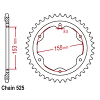 SuperSprox Rear Sprocket 38T for KTM 1290 SUPER DUKE R 2014-2021 >525