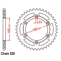SuperSprox Rear Sprocket 48T for KTM 125 GS ENDURO 1980-1990 >520