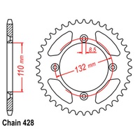 SuperSprox Rear Sprocket 50T for KTM 105 SX 2007-2011 >428