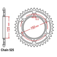 SuperSprox Rear Sprocket 44T for KTM 1290 SUPER ADVENTURE 2015-2016 >525