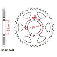 SuperSprox Rear Sprocket 42T 520 Pitch 11-KM9-42