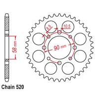 SuperSprox Rear Sprocket 43T 520 Pitch 11-KPK-43
