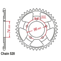 SuperSprox Rear Sprocket 42T 520 Pitch 11-KV3-42