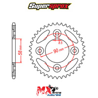 Supersprox Rear Sprocket 34T Honda MSX125 Grom 2014-2018 11-KWW-34
