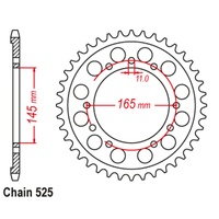 SuperSprox Rear Sprocket 45T for Honda VFR400 NC24 1987-1989 >530