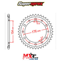 Supersprox Rear Sprocket 43T Honda VFR800Fi 1998-2013 11-MT4-43