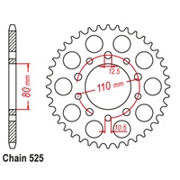 SuperSprox Rear Sprocket 42T for Honda CB400 SUPER FOUR 2008-2012 >525