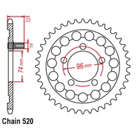 SuperSprox Rear Sprocket 40T for Honda NSR250 MC21 1992-1995 >520